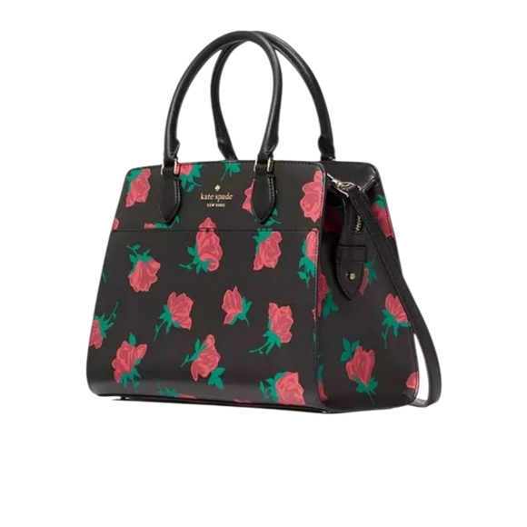 Kate Spade Madison Rose Toss Printed Medium Satchel - Picture 2 of 9